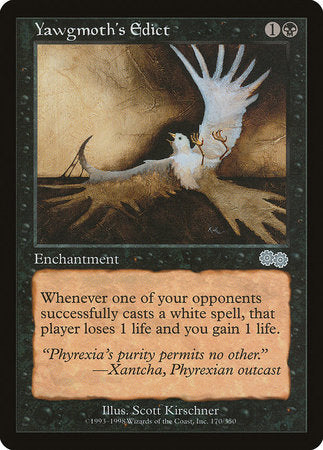 Yawgmoth's Edict [Urza's Saga] | Dumpster Cat Games