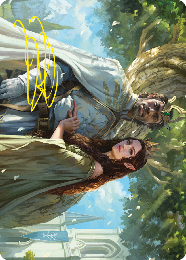 Aragorn and Arwen, Wed Art Card (Gold-Stamped Signature) [The Lord of the Rings: Tales of Middle-earth Art Series] | Dumpster Cat Games