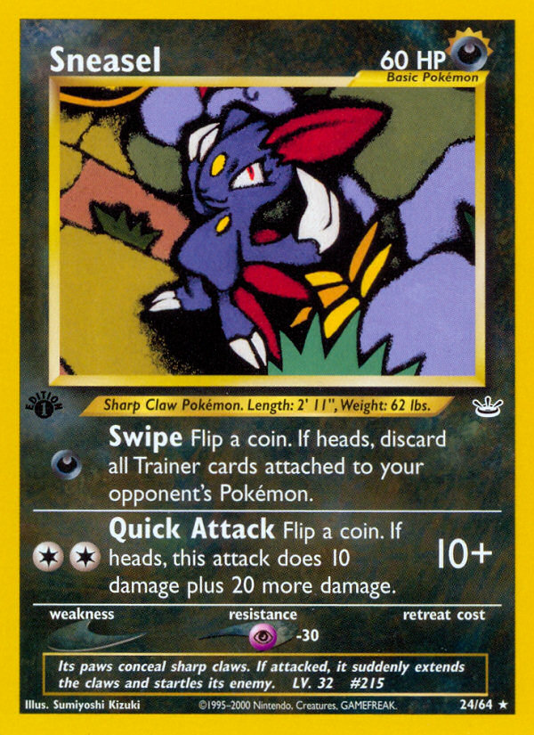 Sneasel (24/64) [Neo Revelation 1st Edition] | Dumpster Cat Games