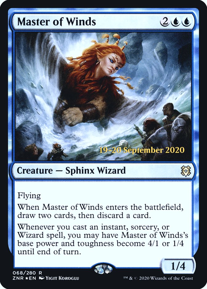 Master of Winds  [Zendikar Rising Prerelease Promos] | Dumpster Cat Games