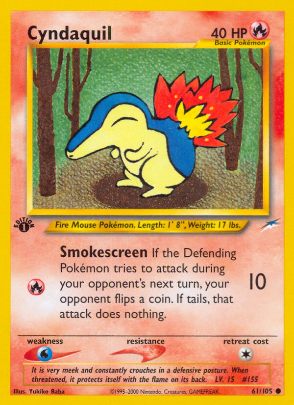 Cyndaquil (61/105) [Neo Destiny 1st Edition] | Dumpster Cat Games