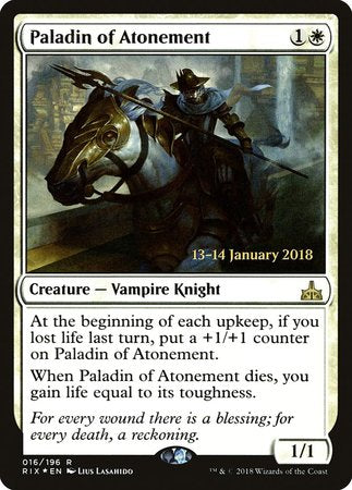 Paladin of Atonement [Rivals of Ixalan Promos] | Dumpster Cat Games