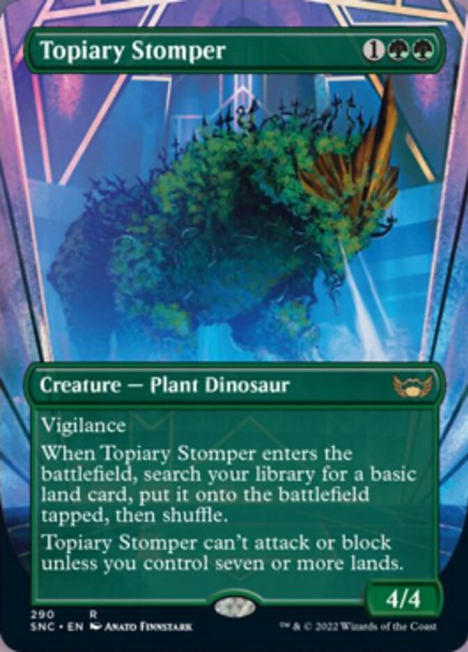 Topiary Stomper (Borderless Alternate Art) [Streets of New Capenna] | Dumpster Cat Games