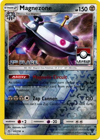 Magnezone (83/156) (League Promo 2nd Place) [Sun & Moon: Ultra Prism] | Dumpster Cat Games