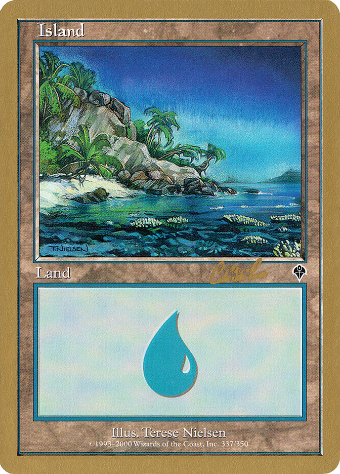 Island (cr337) (Carlos Romao) [World Championship Decks 2002] | Dumpster Cat Games