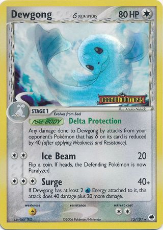 Dewgong (15/101) (Delta Species) (Stamped) [EX: Dragon Frontiers] | Dumpster Cat Games