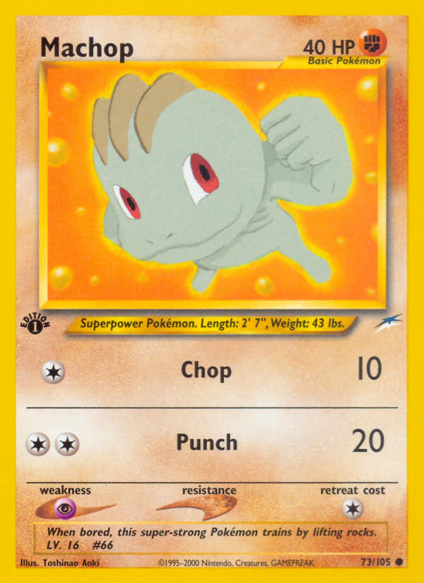 Machop (73/105) [Neo Destiny 1st Edition] | Dumpster Cat Games