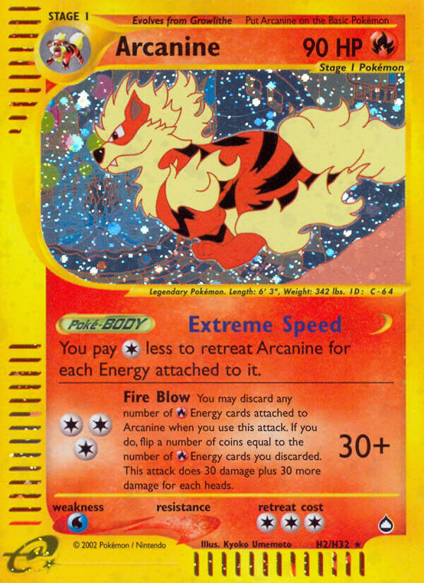 Arcanine (H2/H32) [Aquapolis] | Dumpster Cat Games