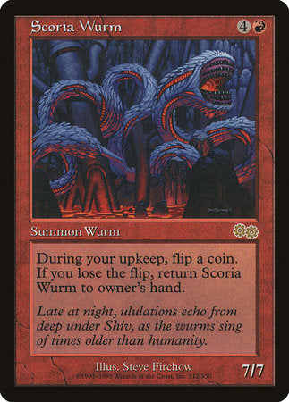 Scoria Wurm [Urza's Saga] | Dumpster Cat Games