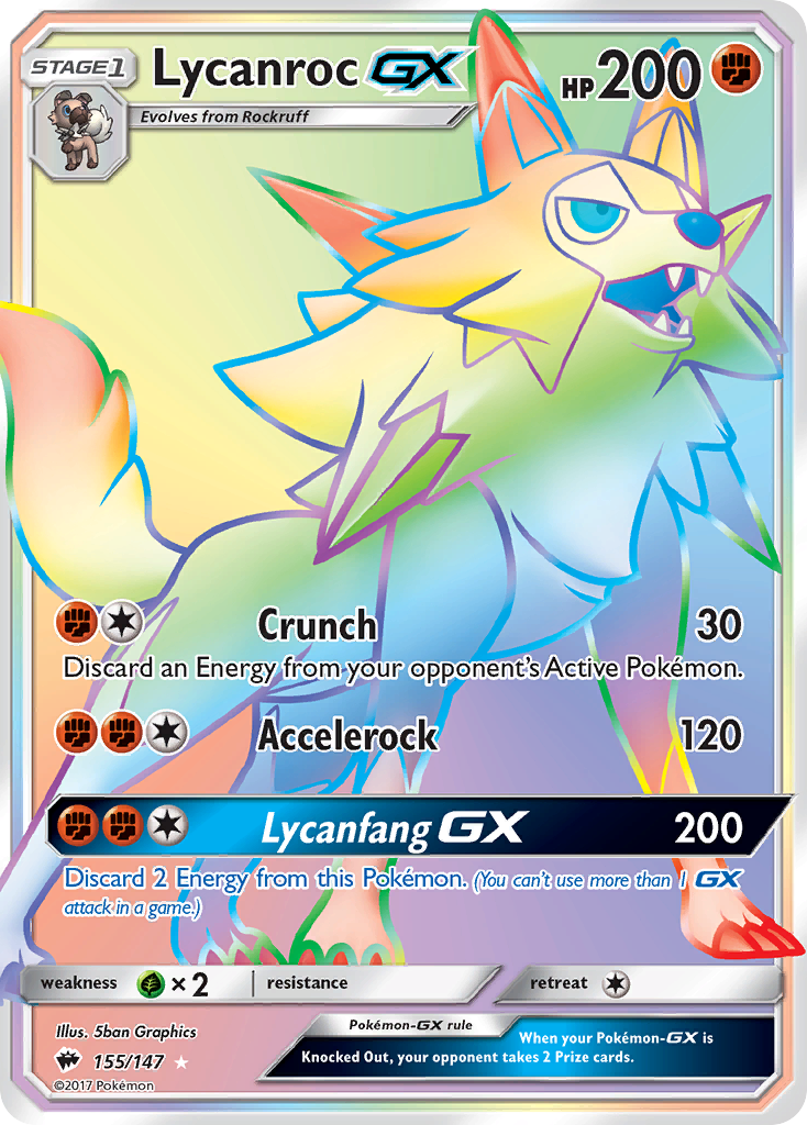 Lycanroc GX (155/147) [Sun & Moon: Burning Shadows] | Dumpster Cat Games