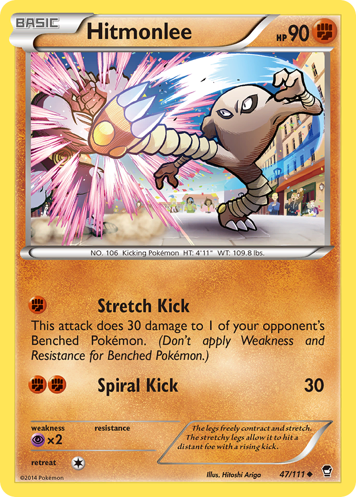 Hitmonlee (47/111) [XY: Furious Fists] | Dumpster Cat Games