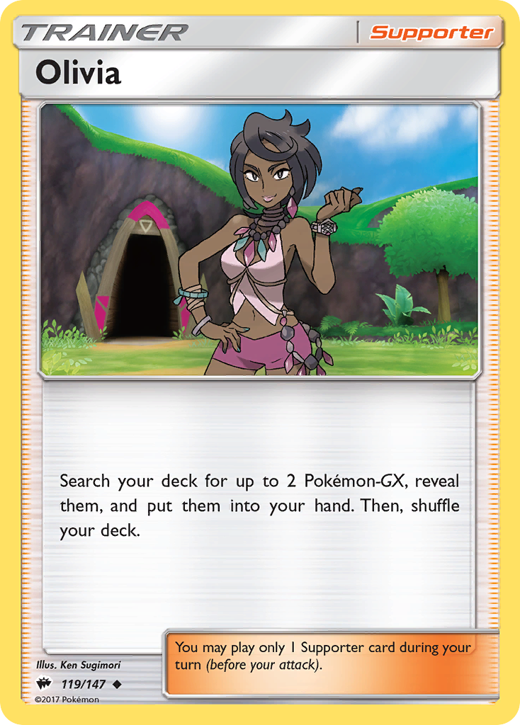 Olivia (119/147) [Sun & Moon: Burning Shadows] | Dumpster Cat Games