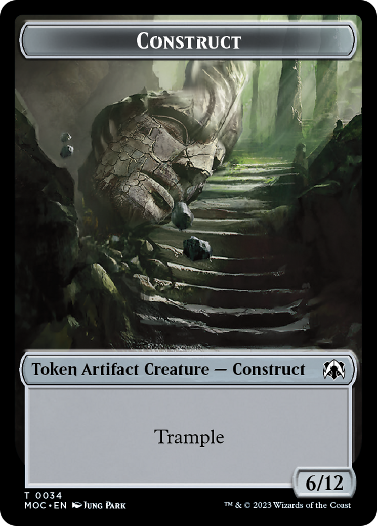 Phyrexian Golem // Construct Double-Sided Token [March of the Machine Commander Tokens] | Dumpster Cat Games