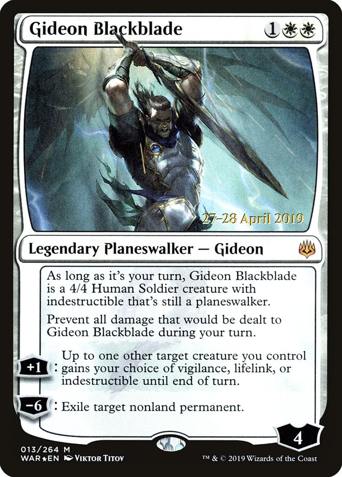 Gideon Blackblade  [War of the Spark Prerelease Promos] | Dumpster Cat Games