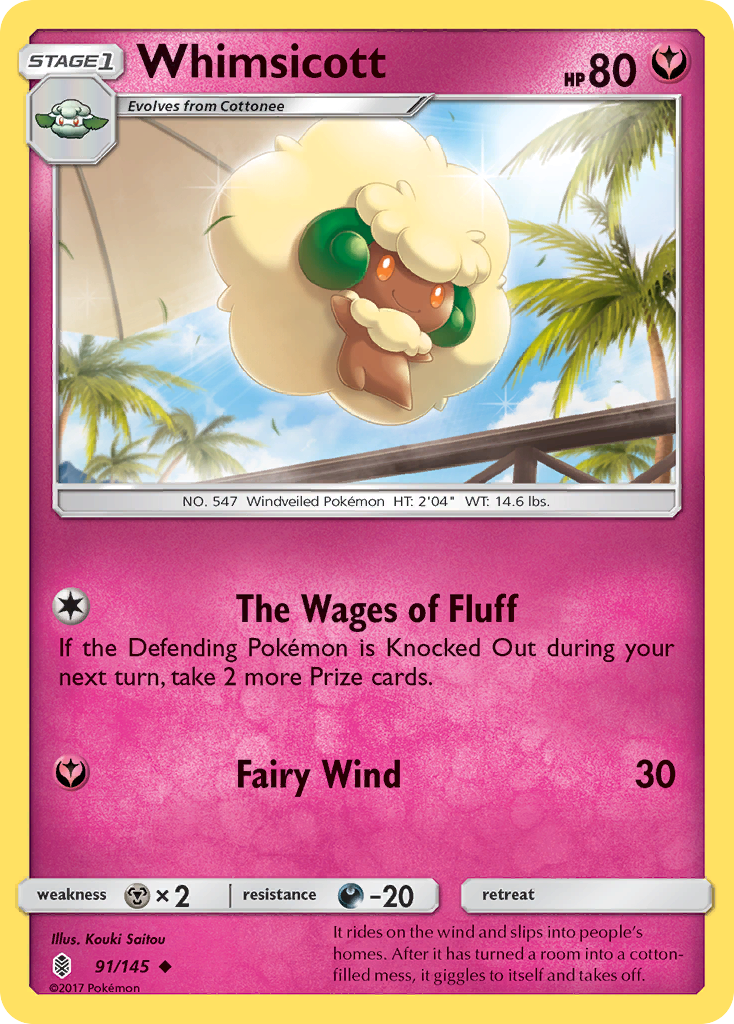 Whimsicott (91/145) [Sun & Moon: Guardians Rising] | Dumpster Cat Games