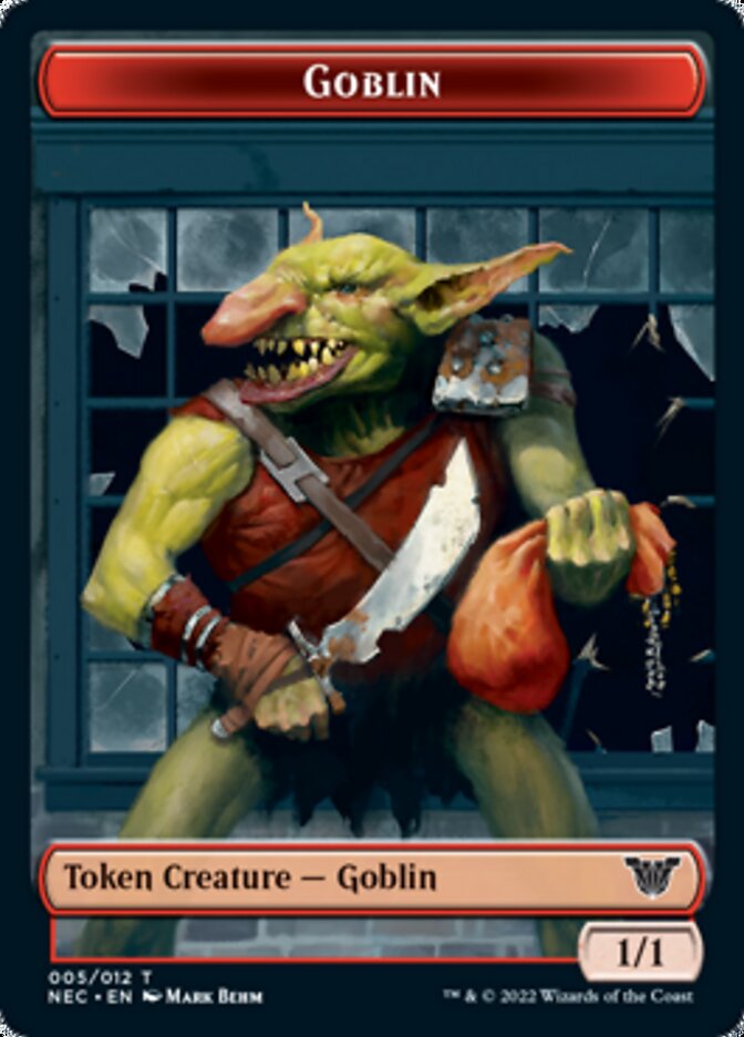 Smoke Blessing // Goblin Double-sided Token [Kamigawa: Neon Dynasty Commander Tokens] | Dumpster Cat Games