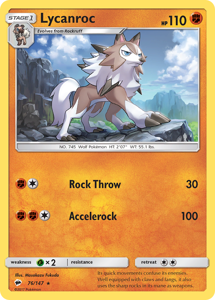 Lycanroc (76/147) [Sun & Moon: Burning Shadows] | Dumpster Cat Games