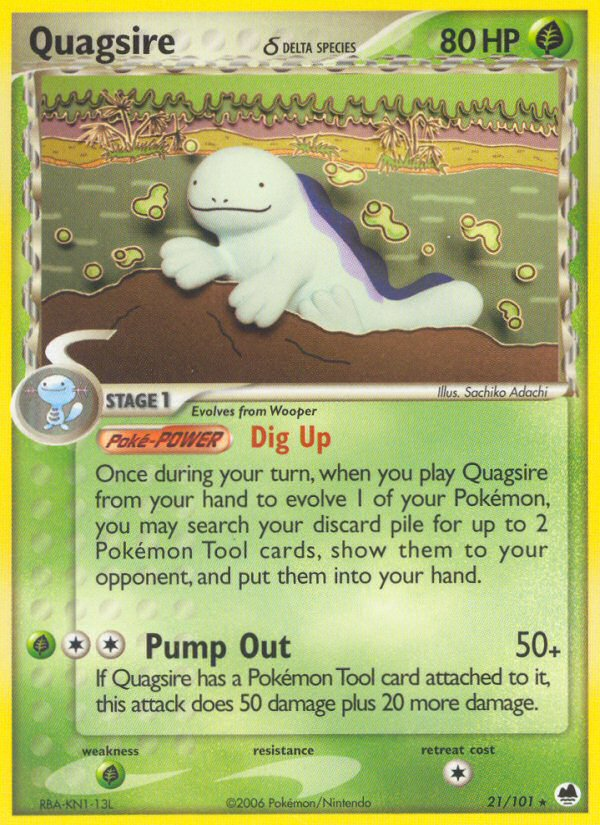 Quagsire (21/101) (Delta Species) [EX: Dragon Frontiers] | Dumpster Cat Games