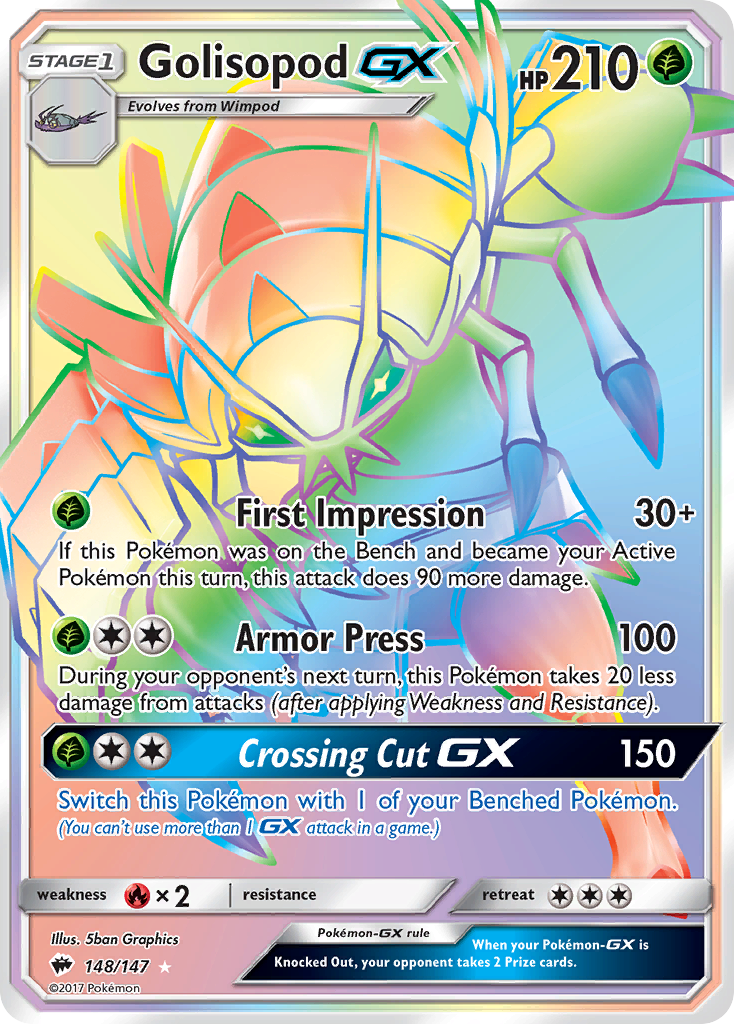 Golisopod GX (148/147) [Sun & Moon: Burning Shadows] | Dumpster Cat Games