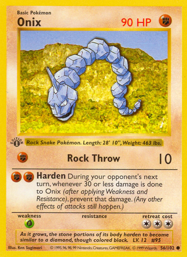 Onix (56/102) (Shadowless) [Base Set 1st Edition] | Dumpster Cat Games