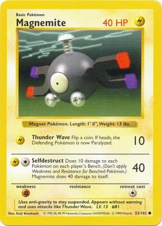 Magnemite (53/102) [Base Set Shadowless Unlimited] | Dumpster Cat Games