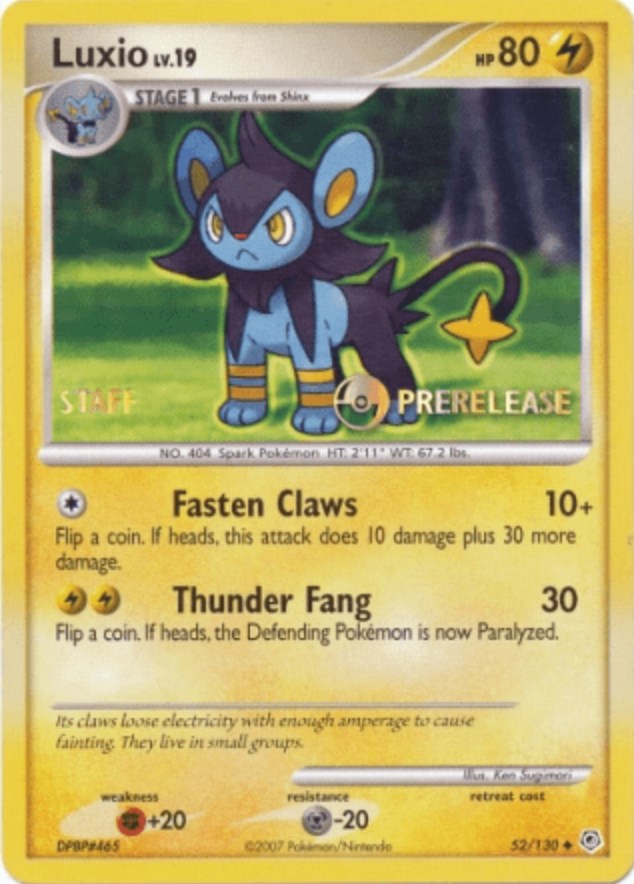 Luxio (52/130) (Prerelease Promo Staff) [Nintendo: Black Star Promos] | Dumpster Cat Games