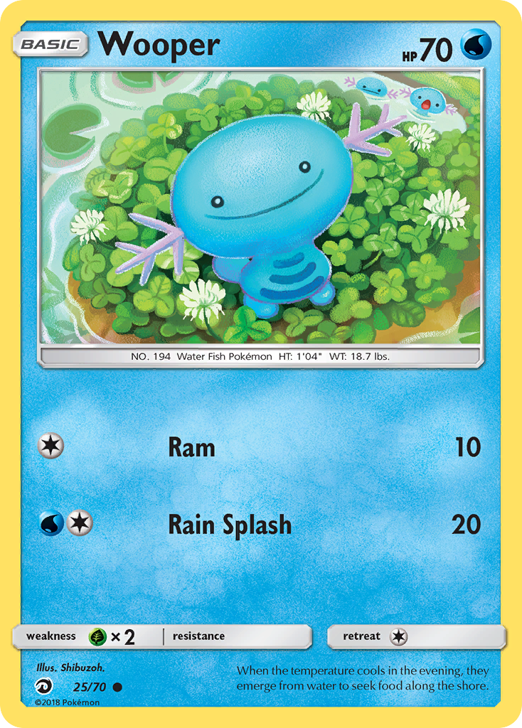 Wooper (25/70) [Sun & Moon: Dragon Majesty] | Dumpster Cat Games