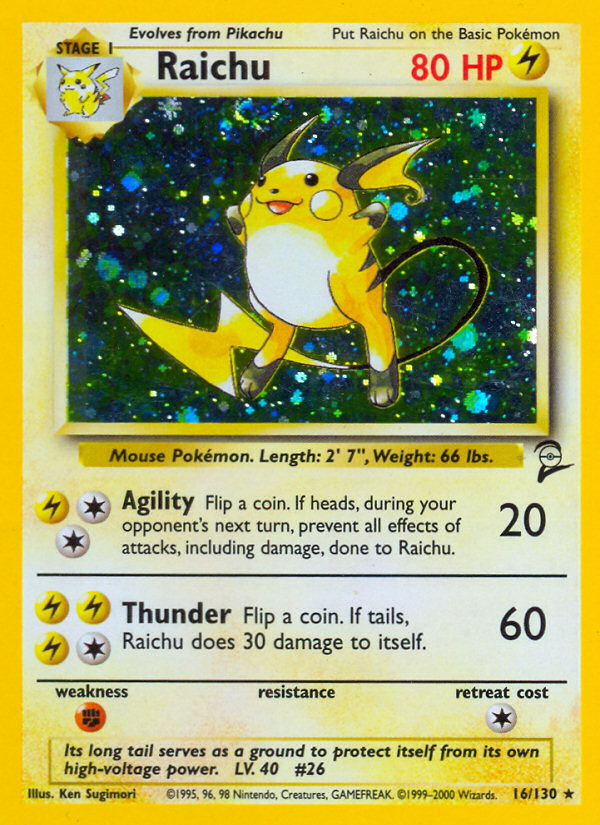 Raichu (16/130) [Base Set 2] | Dumpster Cat Games