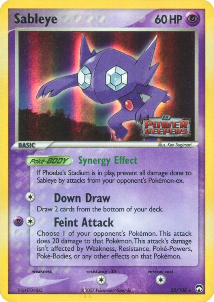 Sableye (22/108) (Stamped) [EX: Power Keepers] | Dumpster Cat Games