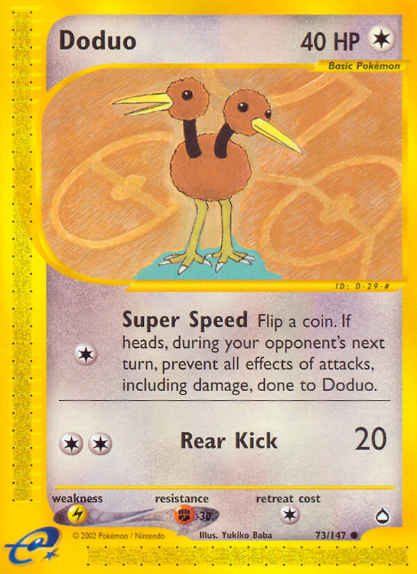 Doduo (73/147) [Aquapolis] | Dumpster Cat Games