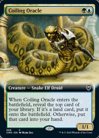 Coiling Oracle (Extended Art) [Commander Legends] | Dumpster Cat Games