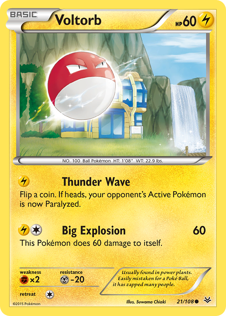 Voltorb (21/108) [XY: Roaring Skies] | Dumpster Cat Games