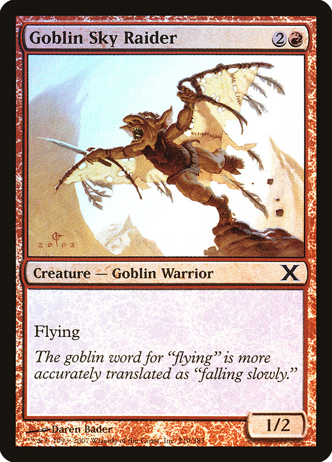 Goblin Sky Raider (Premium Foil) [Tenth Edition] | Dumpster Cat Games