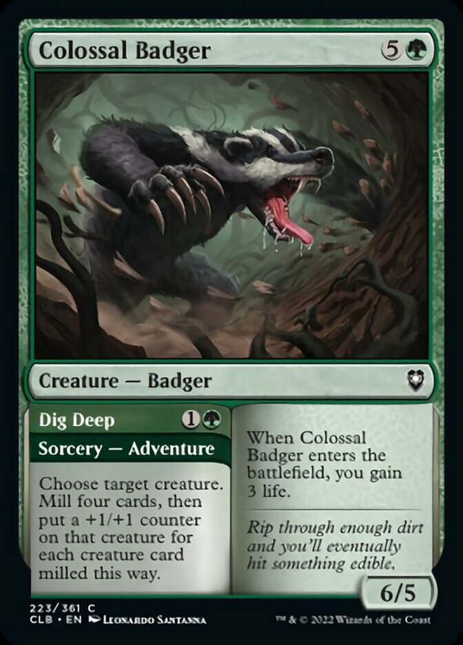 Colossal Badger // Dig Deep [Commander Legends: Battle for Baldur's Gate] | Dumpster Cat Games