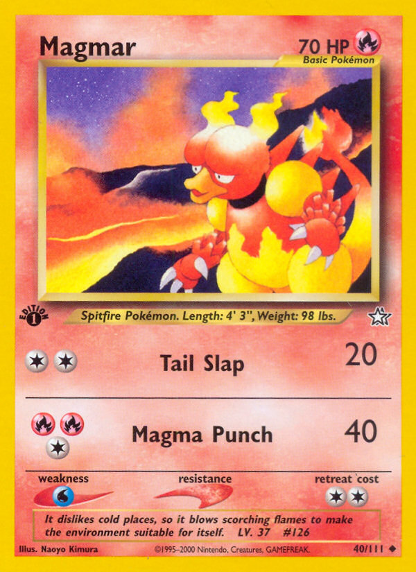 Magmar (40/111) [Neo Genesis 1st Edition] | Dumpster Cat Games