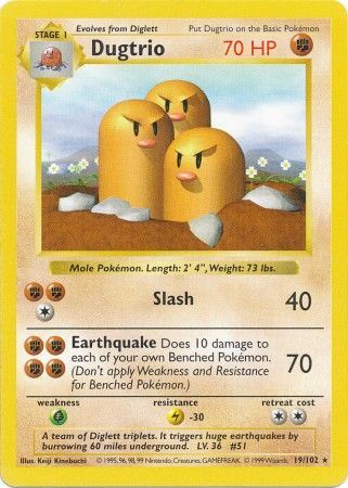 Dugtrio (19/102) [Base Set Shadowless Unlimited] | Dumpster Cat Games