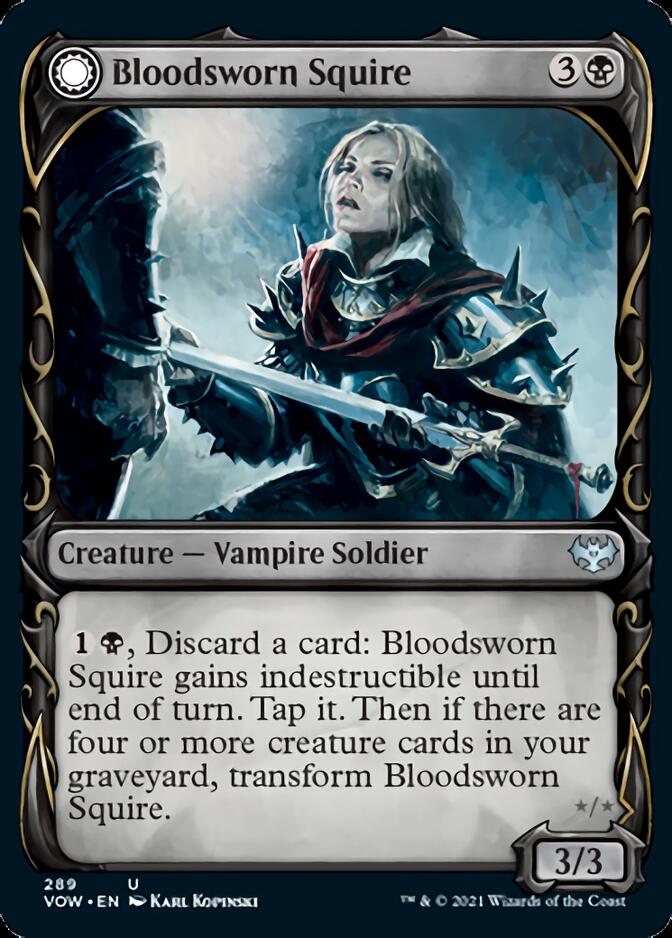 Bloodsworn Squire // Bloodsworn Knight (Showcase Fang Frame) [Innistrad: Crimson Vow] | Dumpster Cat Games