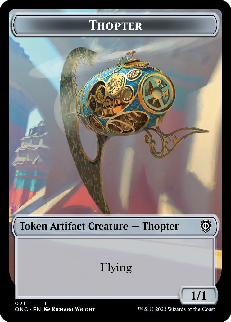 Myr // Thopter Double-Sided Token [Phyrexia: All Will Be One Commander Tokens] | Dumpster Cat Games