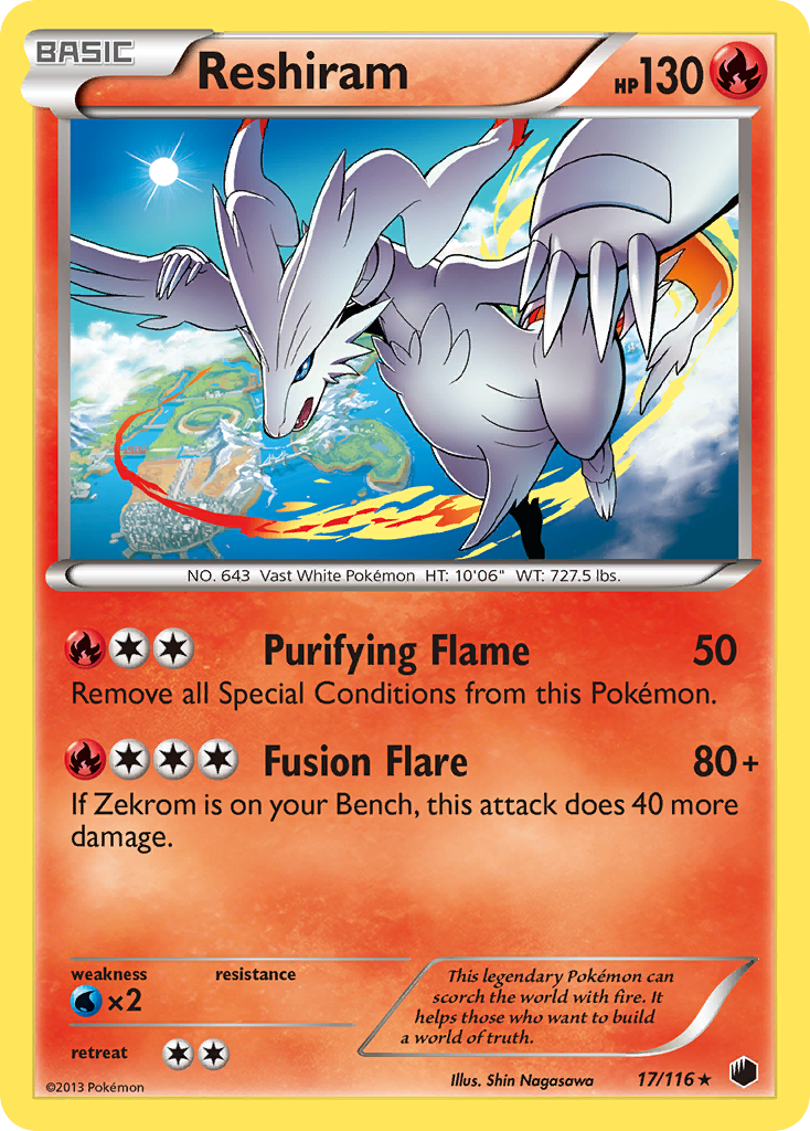 Reshiram (17/116) [Black & White: Plasma Freeze] | Dumpster Cat Games