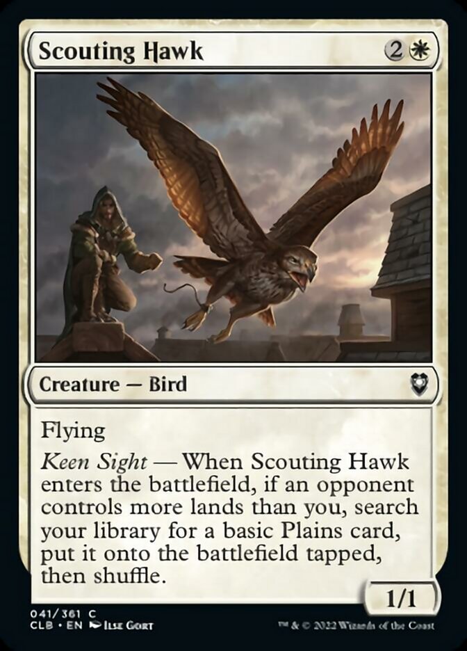 Scouting Hawk [Commander Legends: Battle for Baldur's Gate] | Dumpster Cat Games