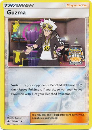 Guzma (115/147) (League Promo) [Sun & Moon: Burning Shadows] | Dumpster Cat Games