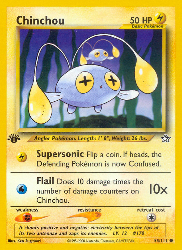 Chinchou (55/111) [Neo Genesis 1st Edition] | Dumpster Cat Games