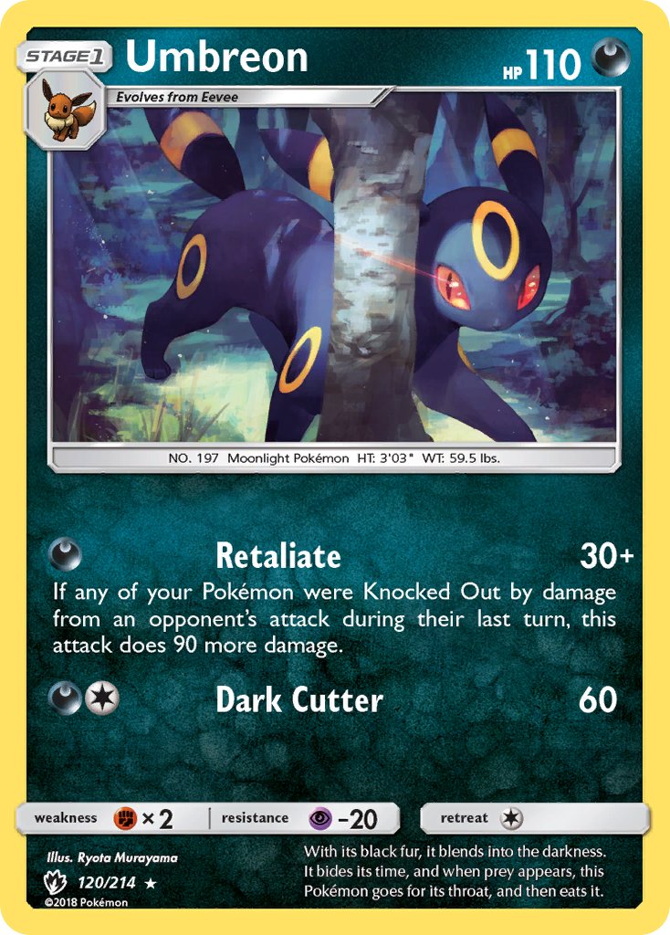 Umbreon (120/214) (Cosmos Holo) (Blister Exclusive) [Sun & Moon: Lost Thunder] | Dumpster Cat Games