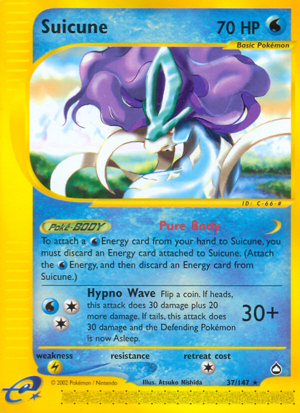 Suicune (37/147) [Aquapolis] | Dumpster Cat Games