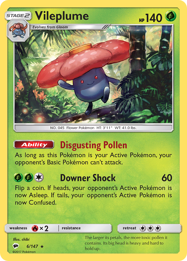 Vileplume (6/147) [Sun & Moon: Burning Shadows] | Dumpster Cat Games