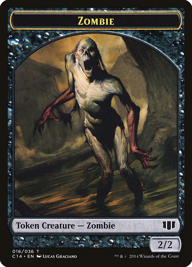 Ob Nixilis of the Black Oath Emblem // Zombie (016/036) Double-sided Token [Commander 2014 Tokens] | Dumpster Cat Games