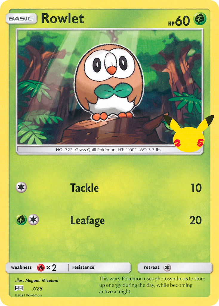 Rowlet (7/25) [McDonald's 25th Anniversary] | Dumpster Cat Games