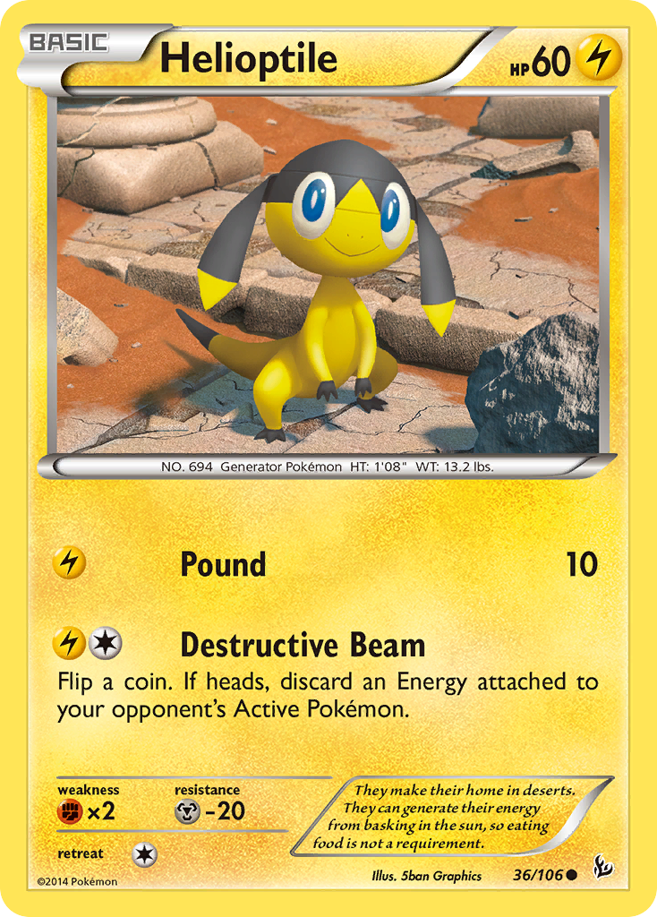 Helioptile (36/106) [XY: Flashfire] | Dumpster Cat Games