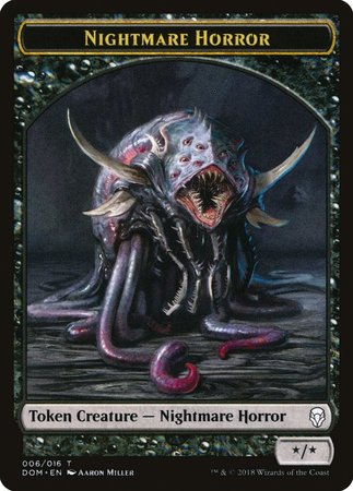 Nightmare Horror Token [Dominaria Tokens] | Dumpster Cat Games