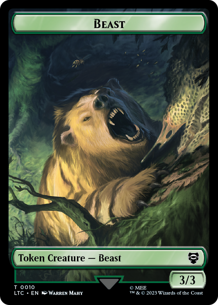 Beast // Treefolk Double Sided Token [The Lord of the Rings: Tales of Middle-Earth Commander Tokens] | Dumpster Cat Games